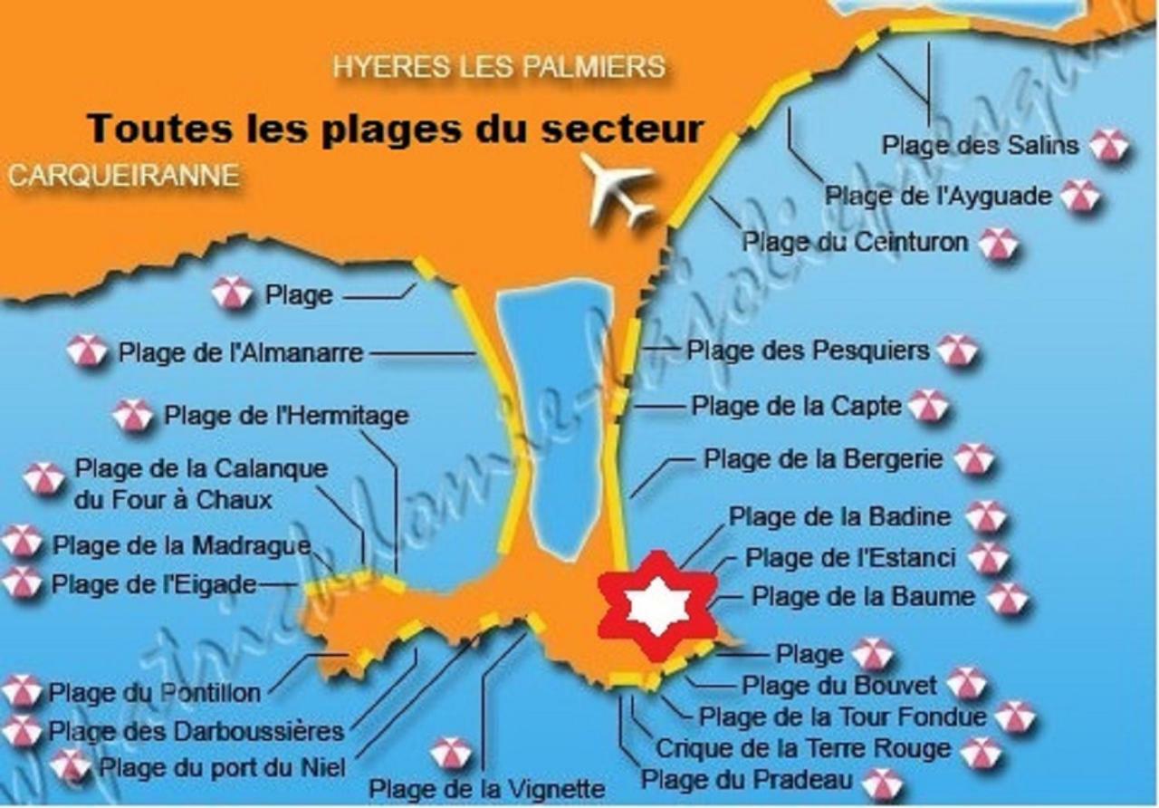 Magnifique Parc De La Presqu'Ile Avec Piscine Et Plage Face A Porquerolles ! Hyères Eksteriør billede